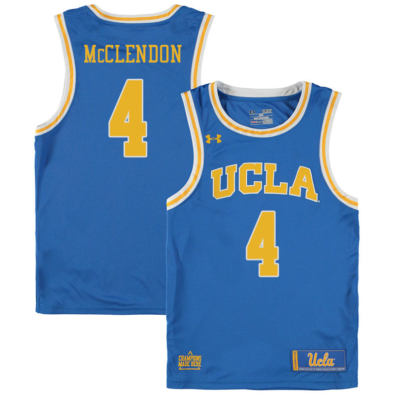 Men #4 Will McClendon UCLA Burins College Basketball Jerseys Sale-Blue
